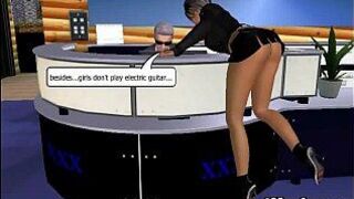 She is a sexy 3D big tit brunette who is riding a cock porn video